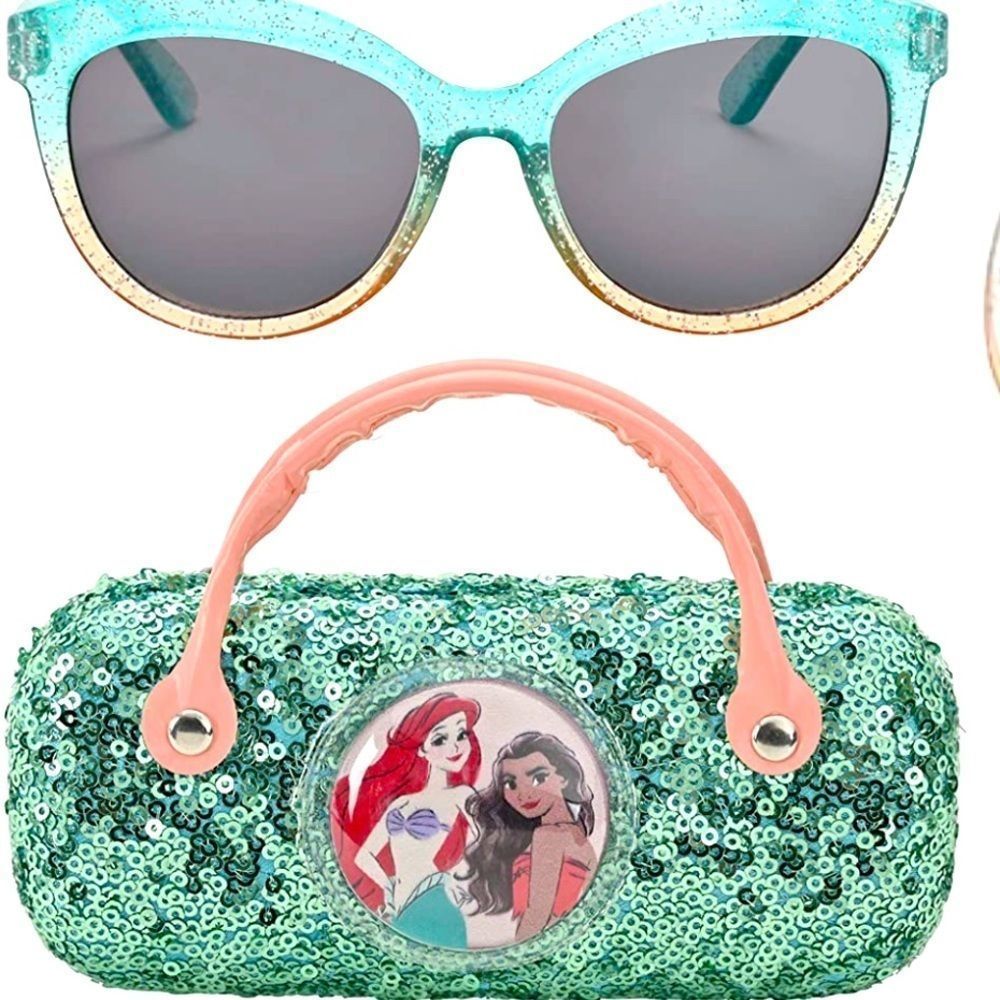 NWT Disney Princess Glitter Sunglasses & Case - Picture 1 of 7
